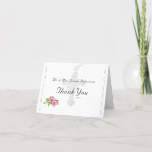 Cartões de agradecimentos Nupcial de Casamento Cat