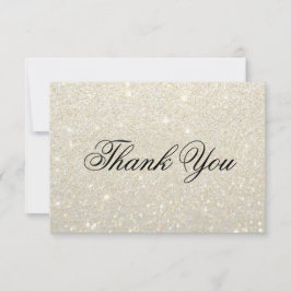 Cartões de agradecimentos - ouro branco Glit