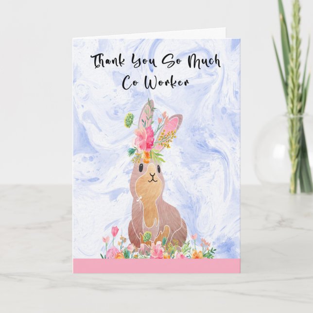 Cartões de agradecimentos para Colaborador com Bun (Frente)