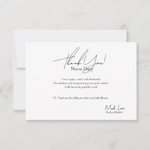 Cartões de agradecimentos Para Enfermeira Feminino