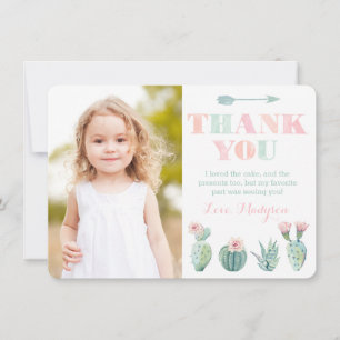 Cartões de agradecimentos Pastel do cacto da