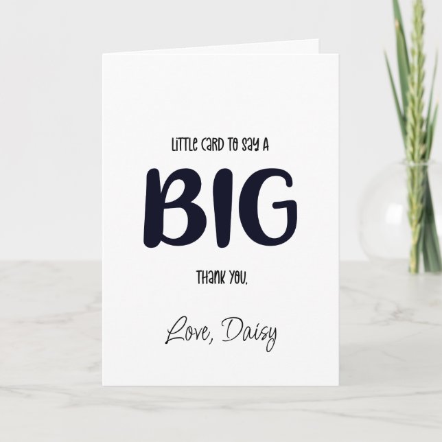 cartões de agradecimentos. pequena carta para dize (Frente)