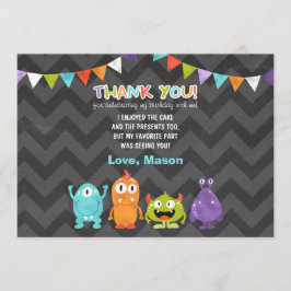Cartões de agradecimentos pequenos do monstro do