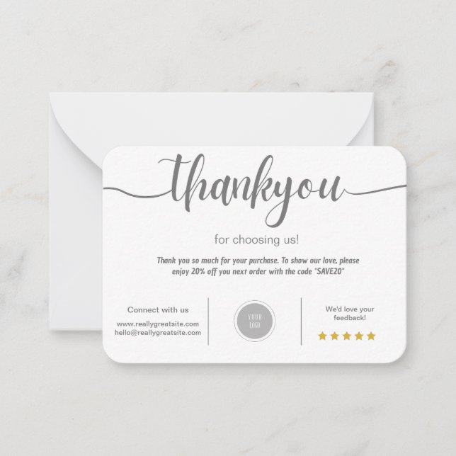 Cartões de agradecimentos Personalizado (Frente)