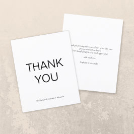 Cartões de agradecimentos Personalizado Branco Pre