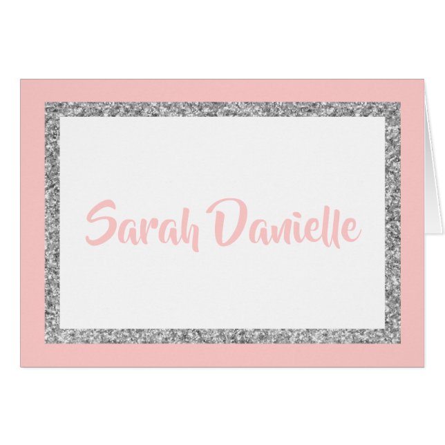 Cartões de agradecimentos Personalizado com Brilho (Frente horizontal)