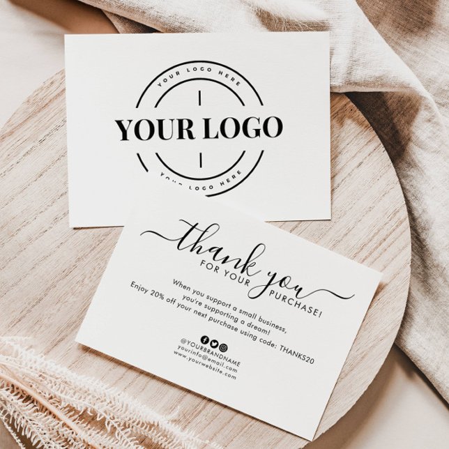 Cartões de agradecimentos personalizado da empresa (Criador carregado)