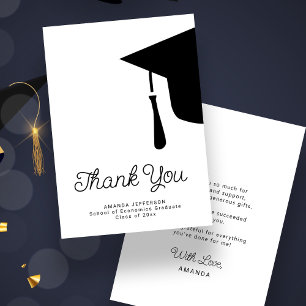 Cartões de agradecimentos personalizado de graduaç