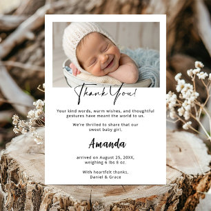 Cartões de agradecimentos Personalizado de Menina 