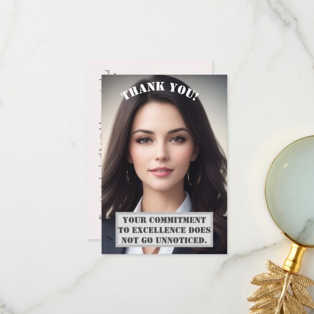 Cartões de agradecimentos Personalizado: Excelênci (Frente/Verso In Situ)