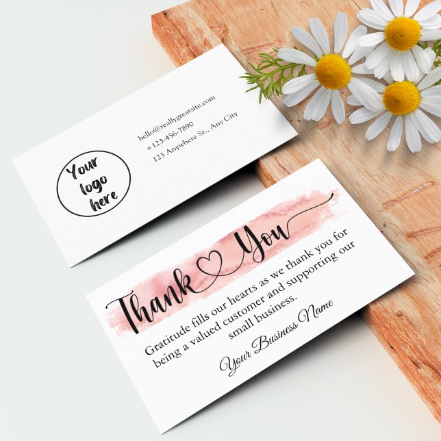 Cartões de agradecimentos personalizado para peque (small business thank you card for customer)