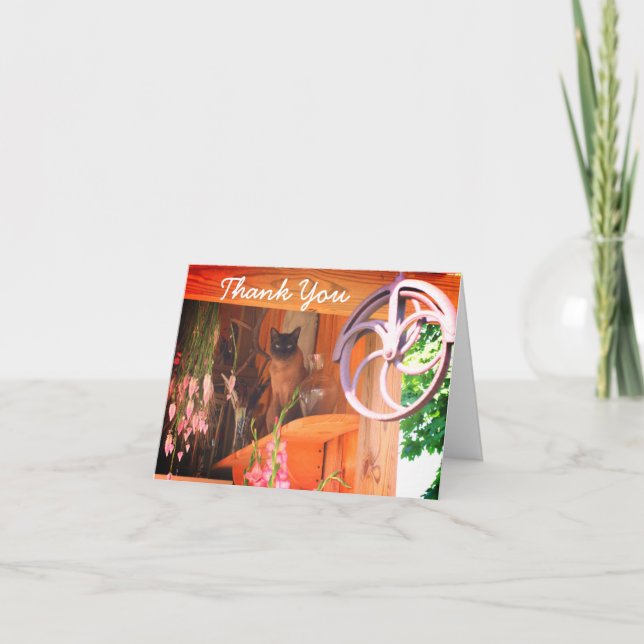 Cartões de agradecimentos Personalizável do Cat 2  (Frente)