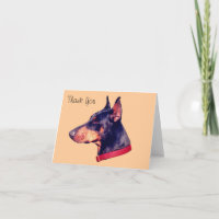 Cartões de agradecimentos Personalizável do Doberm