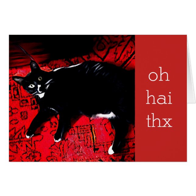 Cartões de agradecimentos Personalizável Hai Thx (Frente horizontal)