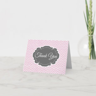 Cartões de agradecimentos Pink Chevron Personaliz