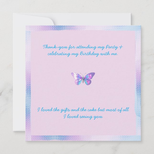 Cartões de agradecimentos Plana bonito Holográfico (Frente)