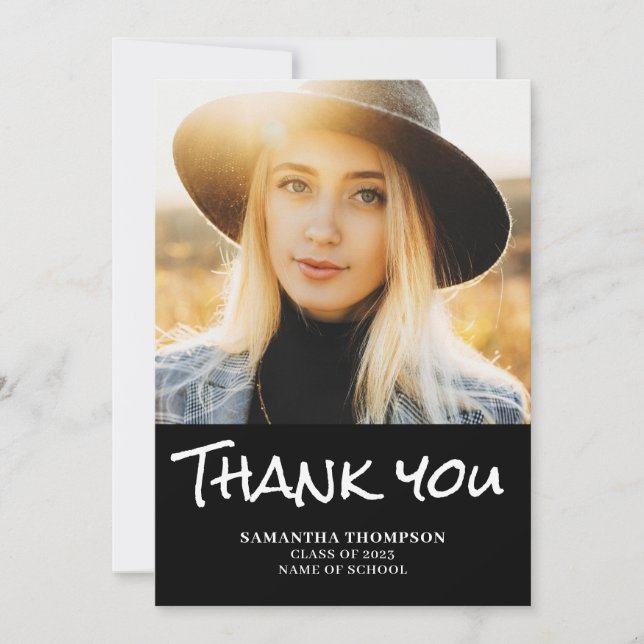Cartões de agradecimentos Plana de Foto para Gradu (Frente)