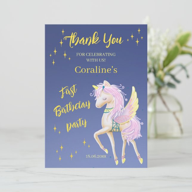 Cartões de agradecimentos plana para o seu primeir (Em pé/Frente)