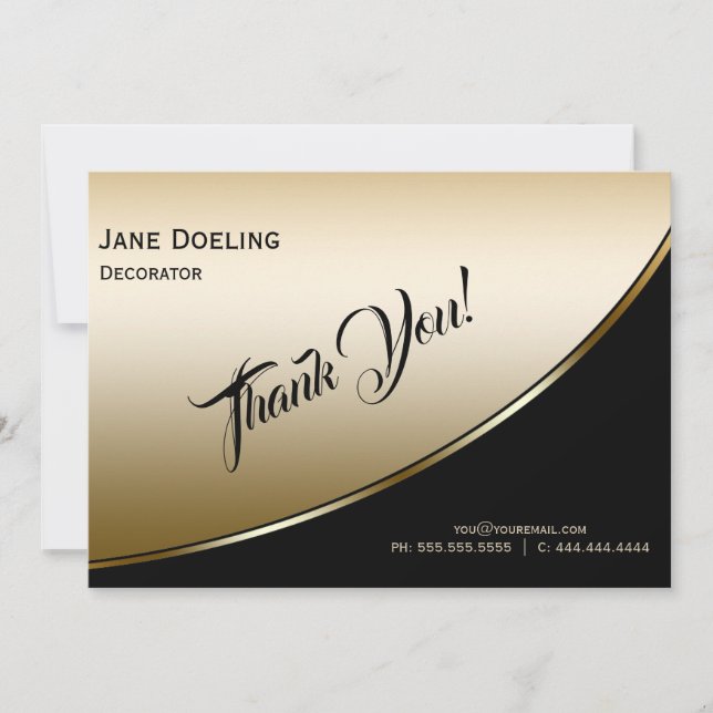 Cartões de agradecimentos plano (Frente)