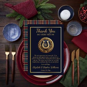 Cartões de agradecimentos plano azul Emblem Emblem