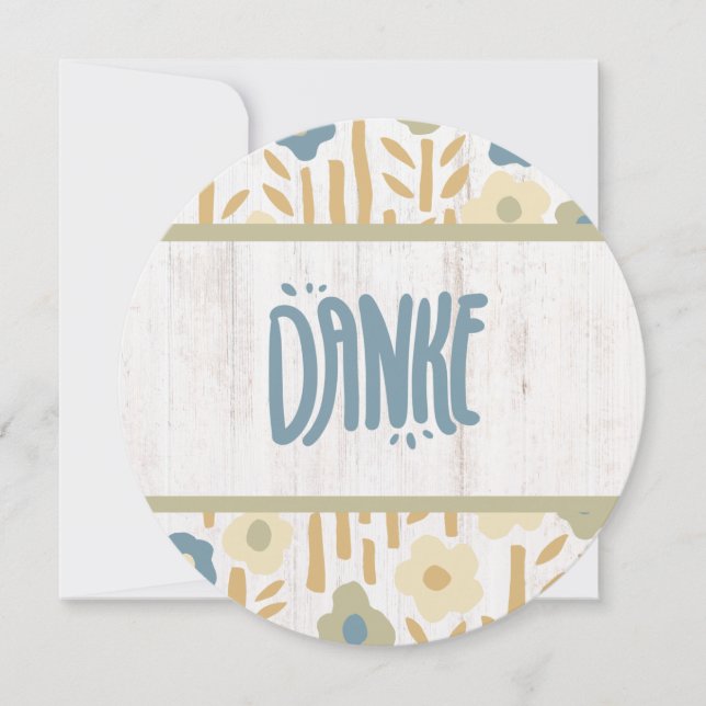 Cartões de agradecimentos plano "Danke" doce (Frente)