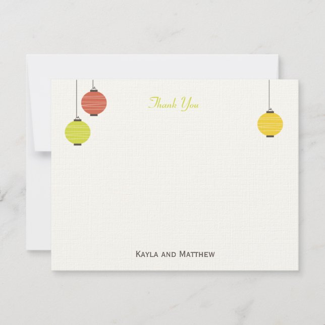 Cartões de agradecimentos plano das lanternas de f (Frente)