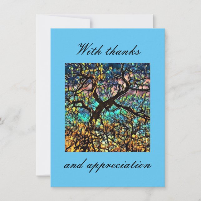 cartões de agradecimentos plano de 4,5" x 6,25" (Frente)