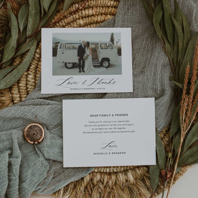 Cartões de agradecimentos plano de borda de script (Criador carregado)