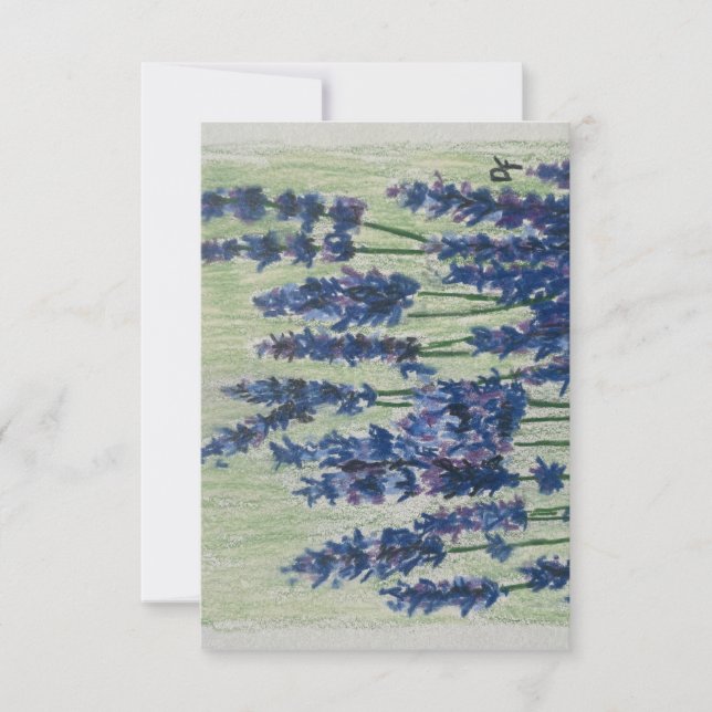 Cartões de agradecimentos plano de campo roxo (Frente)