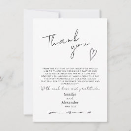 Cartões de agradecimentos plano de casamento moder