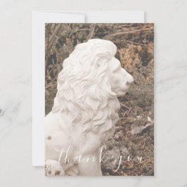 Cartões de agradecimentos plano de estátua de leão