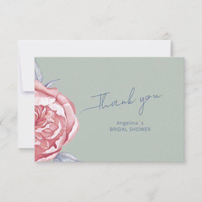 cartões de agradecimentos plano do chá de panela (Frente)