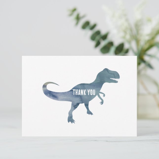 Cartões de agradecimentos Plano do Dinossaur Trex  (Em pé/Frente)