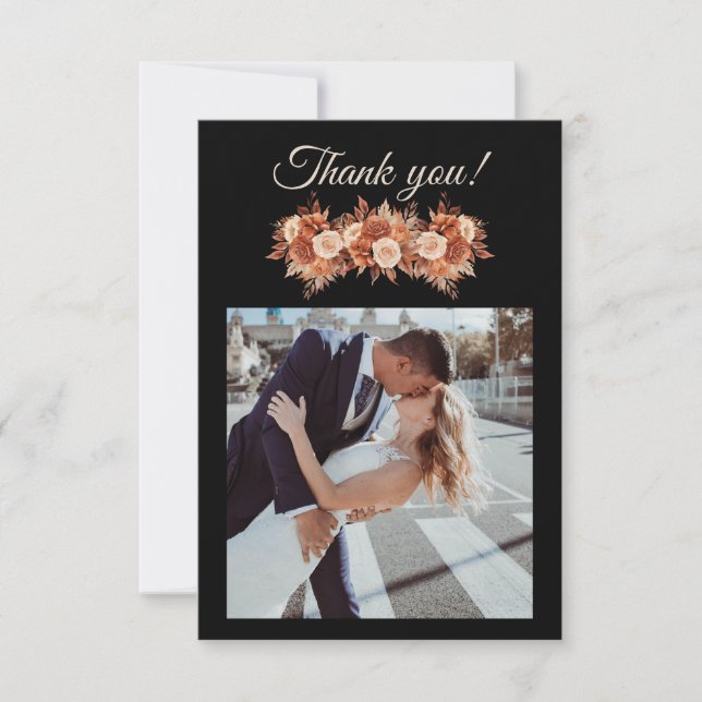 Cartões de agradecimentos Plano Elegância de Outon (Frente)