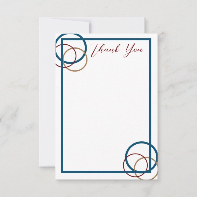 Cartões de agradecimentos plano Elegante (Frente)