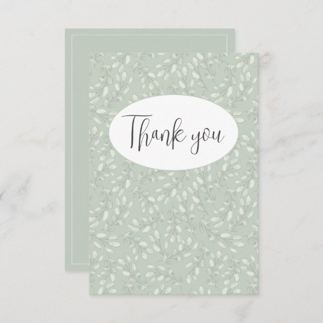 Cartões de agradecimentos Plano Folha abstrato Ver (Frente/Verso)