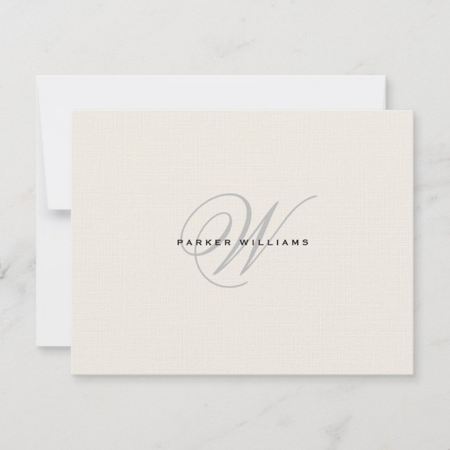 Cartões de agradecimentos plano formal monograma (Frente)