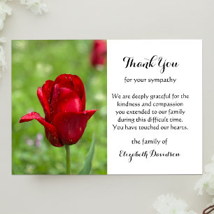 Cartões de agradecimentos Plano Funeral Tulip