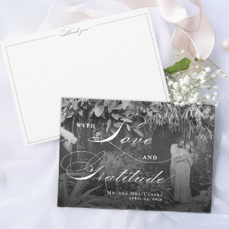 Cartões de agradecimentos plano horizontal preto e