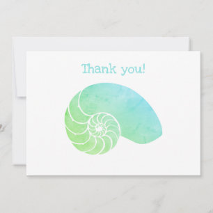 Cartões de agradecimentos Plano Nautilus Verde Az