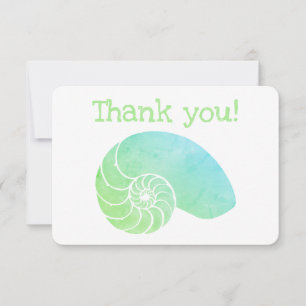 Cartões de agradecimentos Plano Nautilus Verde Azu