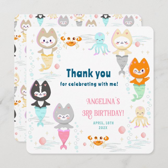 Cartões de agradecimentos plano para aniversário d (Frente/Verso)