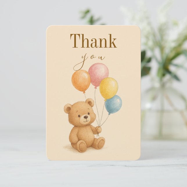 Cartões de agradecimentos plano para o aniversário (Em pé/Frente)