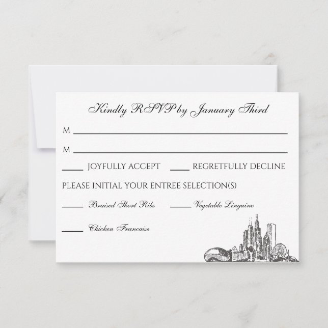 Cartões de agradecimentos plano Skyline Chicago (Frente)