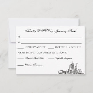 Cartões de agradecimentos plano Skyline Chicago