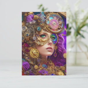 Cartões de agradecimentos plano Steampunk colorido