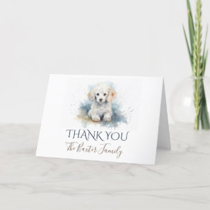Cartões de agradecimentos Poodle Watercolor
