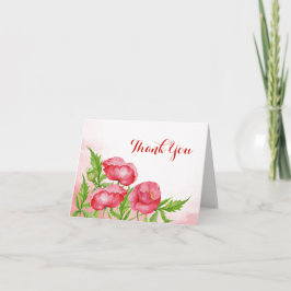 Cartões de agradecimentos Poppy de Aquarela