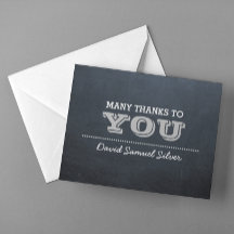 Cartões de agradecimentos Prateado Chalkboard