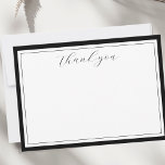 Cartões de agradecimentos Preto de Caligrafia de S<br><div class="desc">Um belo cartões de agradecimentos para expressar sua gratidão. Design apresenta "obrigado você" em uma fonte de cálculo de script. Altere facilmente a cor da borda para se adequar ao seu estilo. Elegante e clássico - este modelo torna fácil dizer obrigado. Você pode adicionar facilmente uma mensagem digitada - ou...</div>